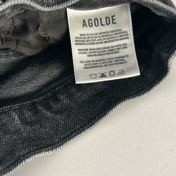 AGOLDE Black Distressed Pinch Waist Skinny High Rise Stretch Jeans size 27 - Picture 9 of 12